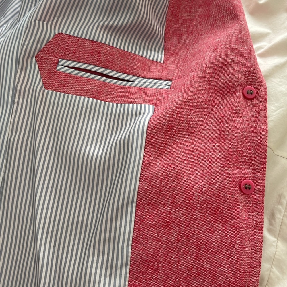 J.Crew Pink Linen Cotton Blazer Tailored Classic Fit Size 6 - Picture 8 of 16